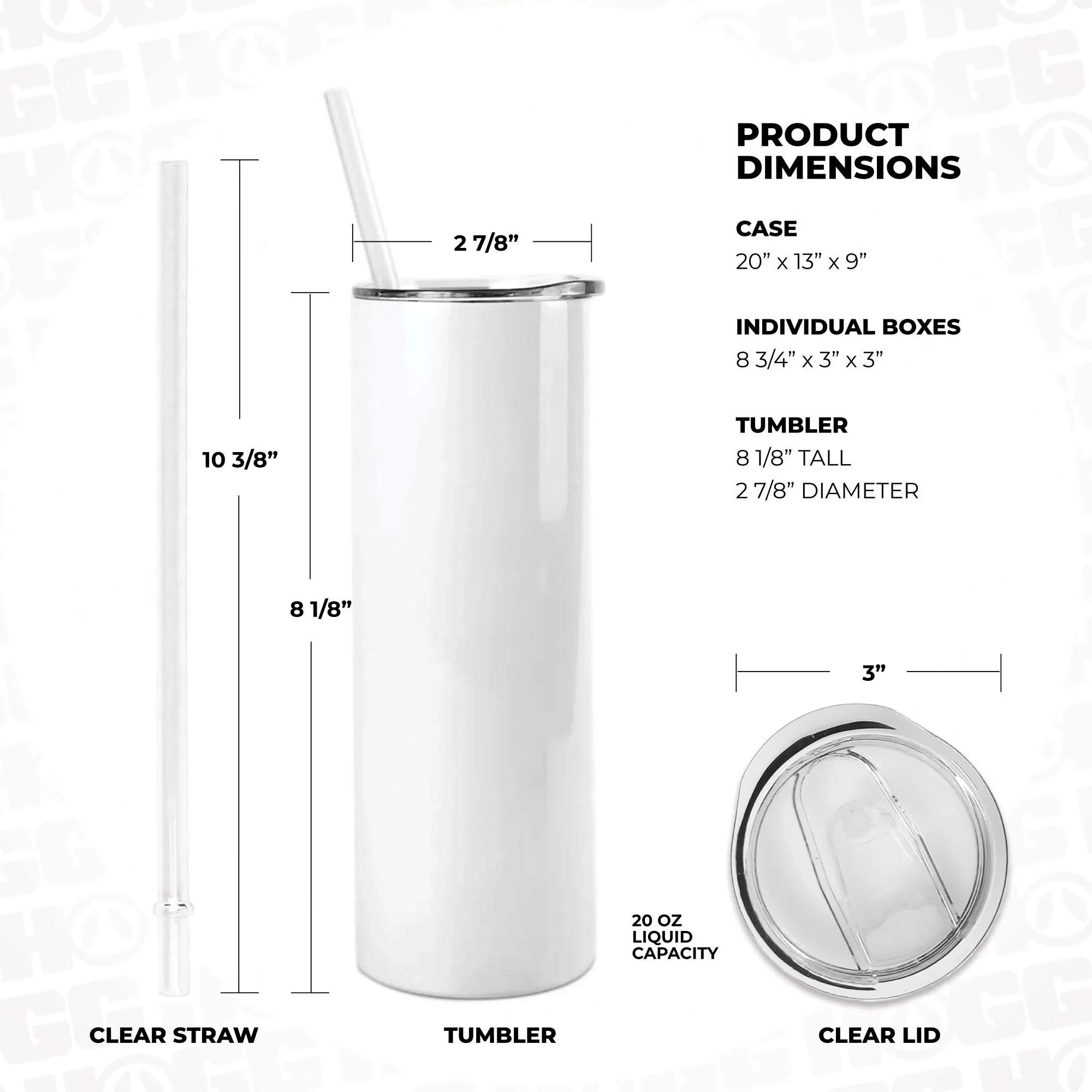 20oz Straight Skinny Tumbler view 2