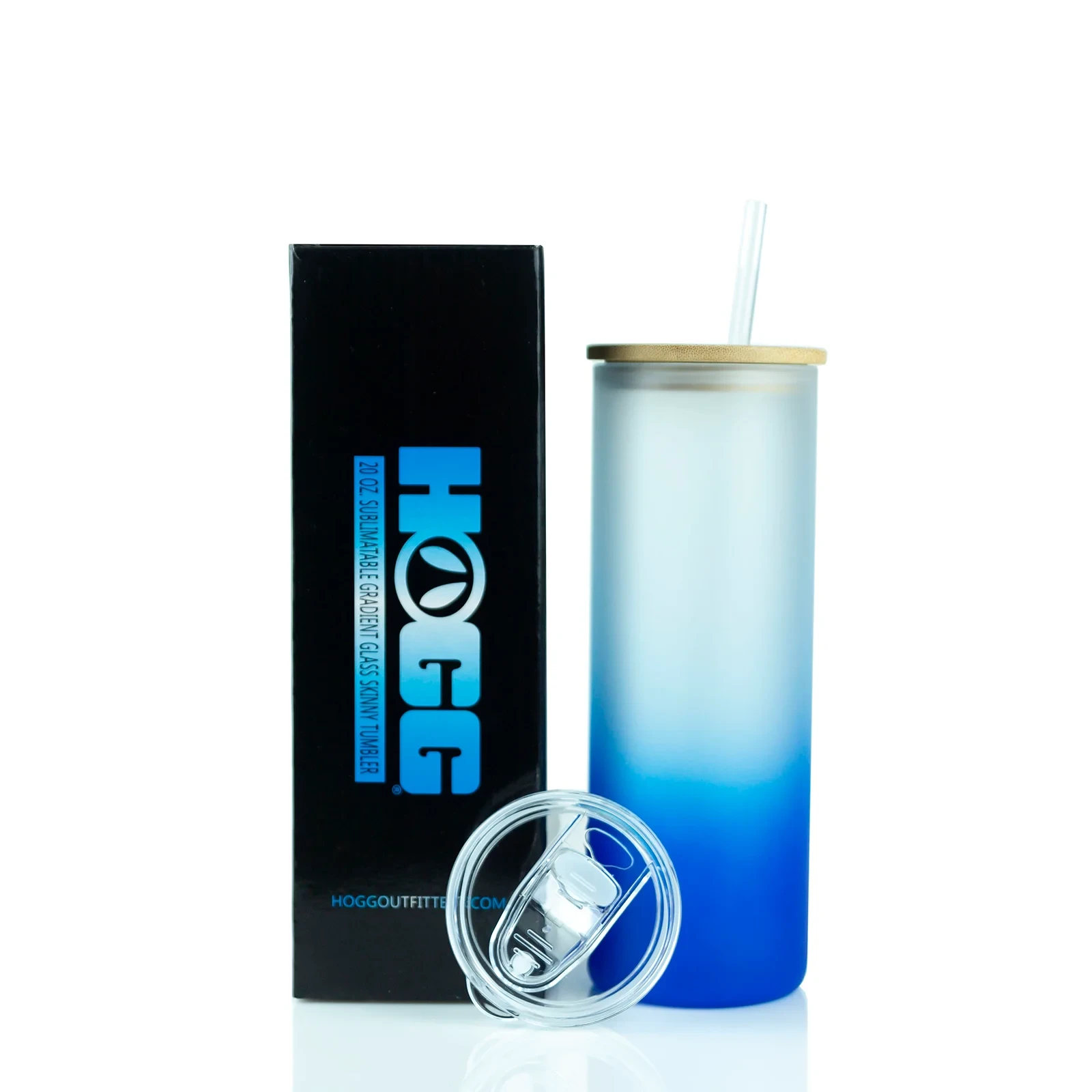 20oz Straight Skinny Glass Duo- Blue