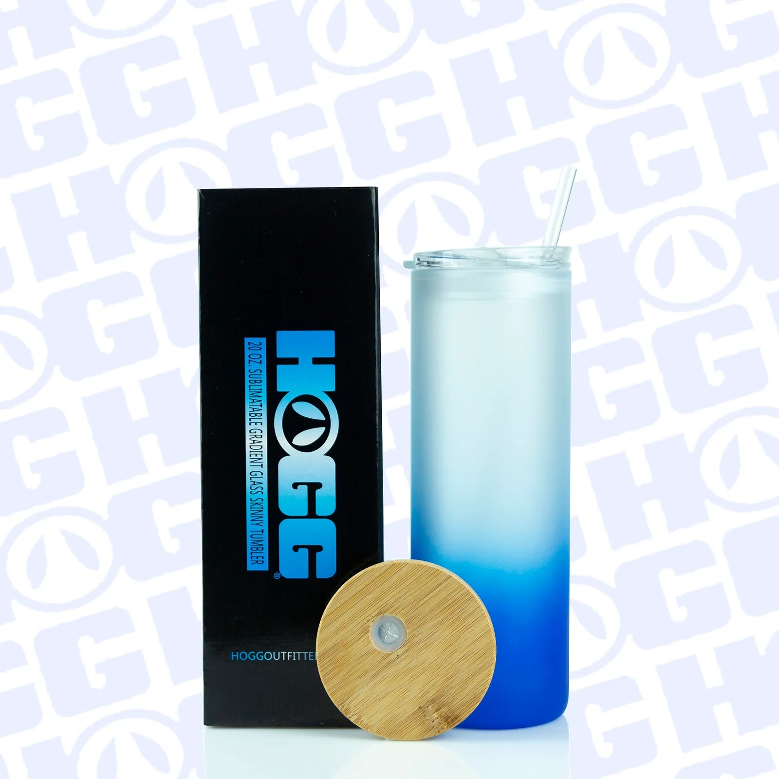 20oz Straight Skinny Glass Duo- Blue view 2