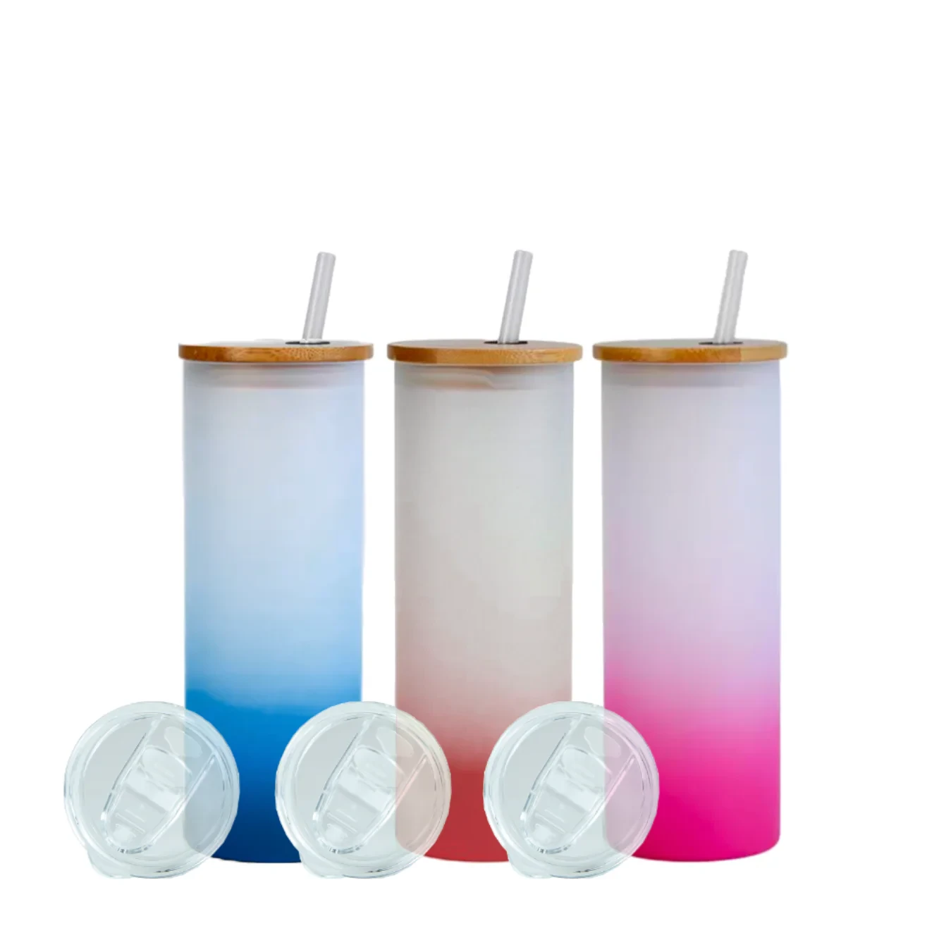 20oz Straight Skinny Glass Duo- Blue view 3