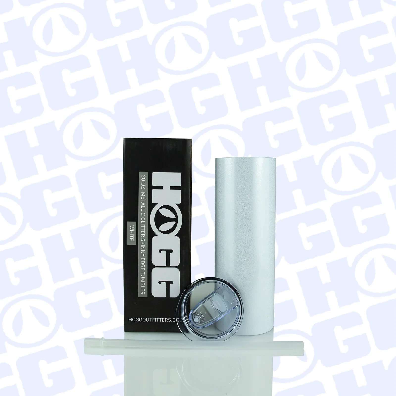 20oz Straight Skinny Glitter Tumbler view 2