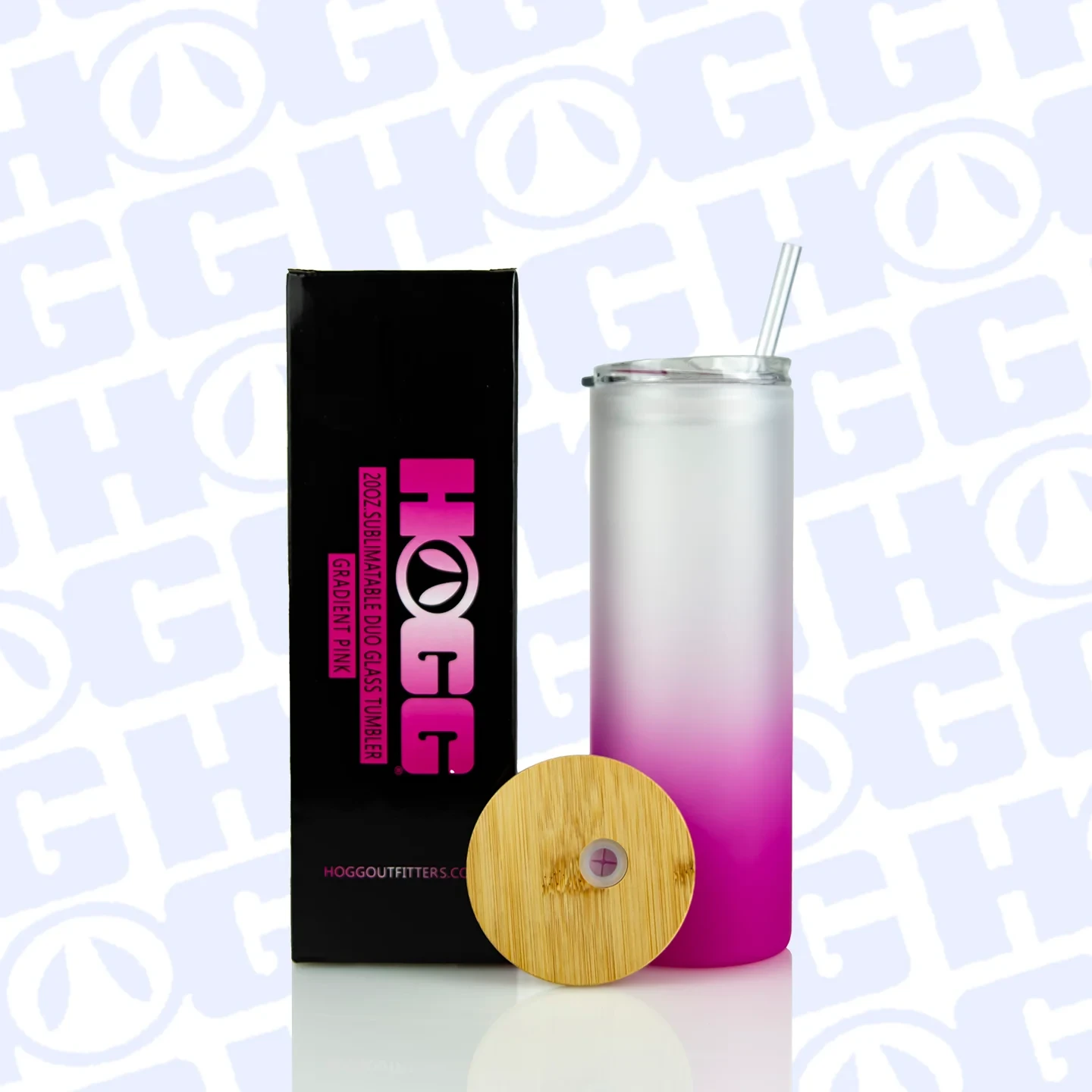 20oz Straight Skinny Glass Duo- Pink view 2